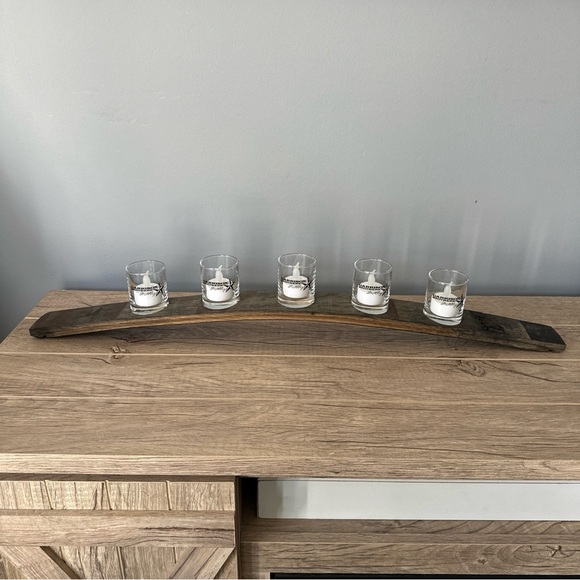 GARRISON BROTHERS Collectible Whiskey Barrel Shot Glass Candle table centerpiece - Picture 1 of 10